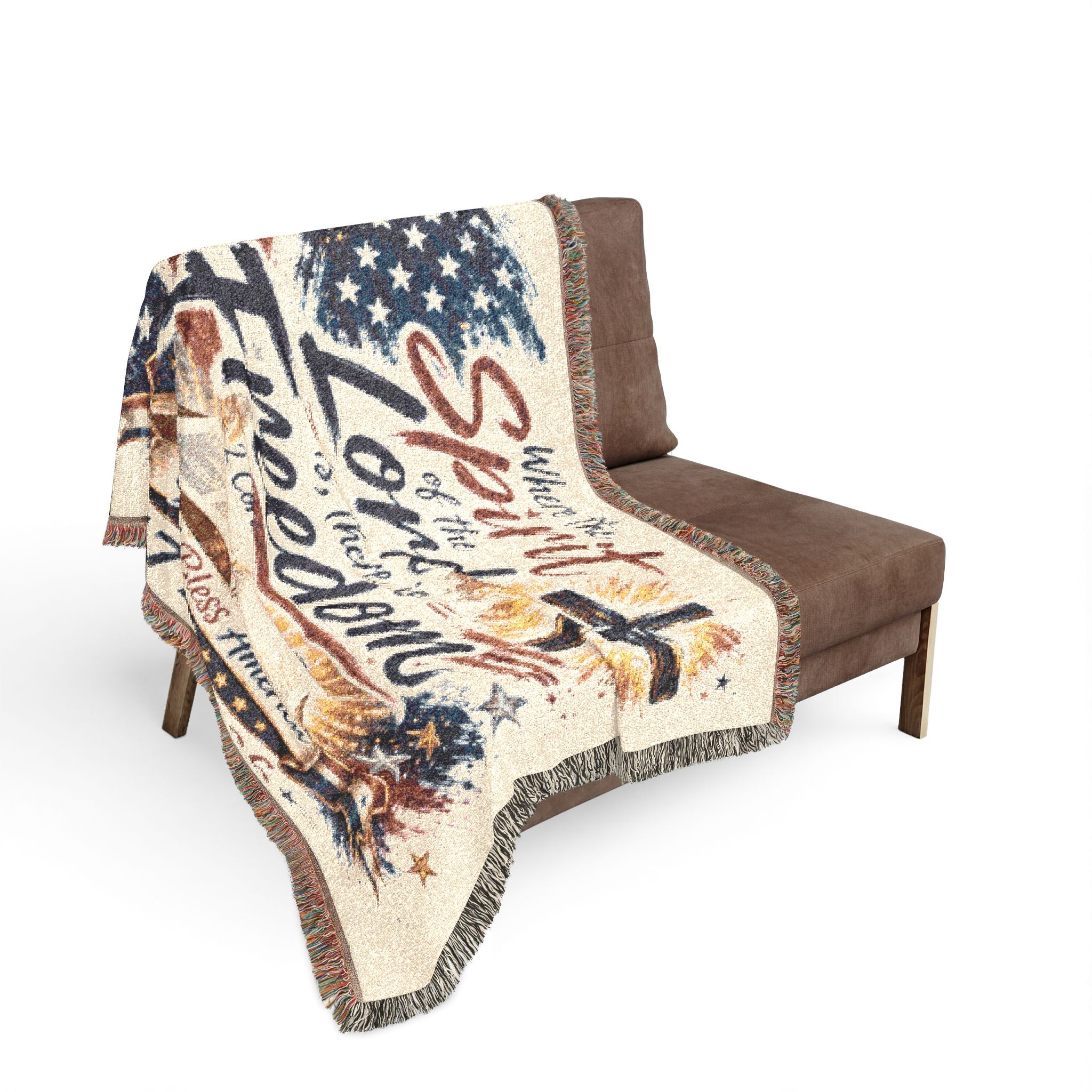 Limited Edition - Christian Freedom Woven Blanket – "Spirit of the Lord is Freedom" Prayer Throw