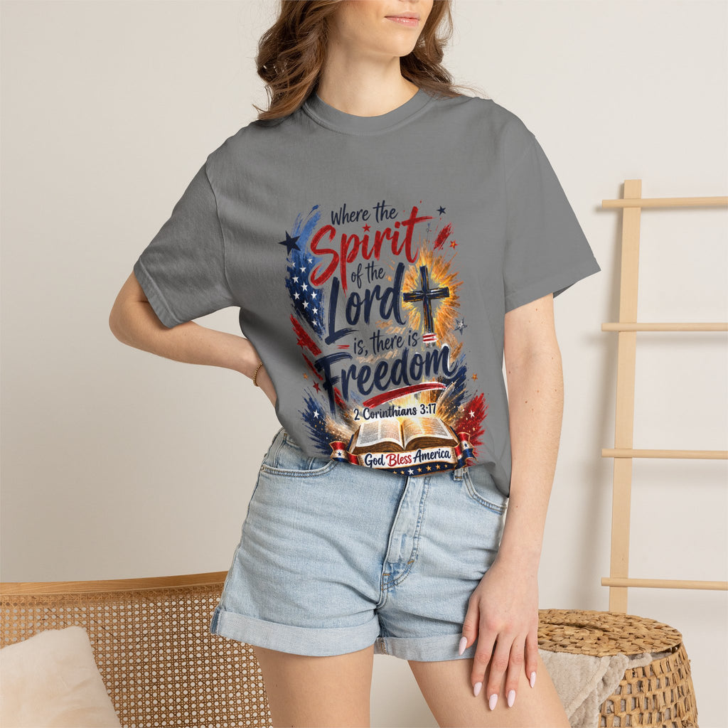 Where the Spirit of the Lord is Freedom T-shirt | Patriotic Christian 1776-2026