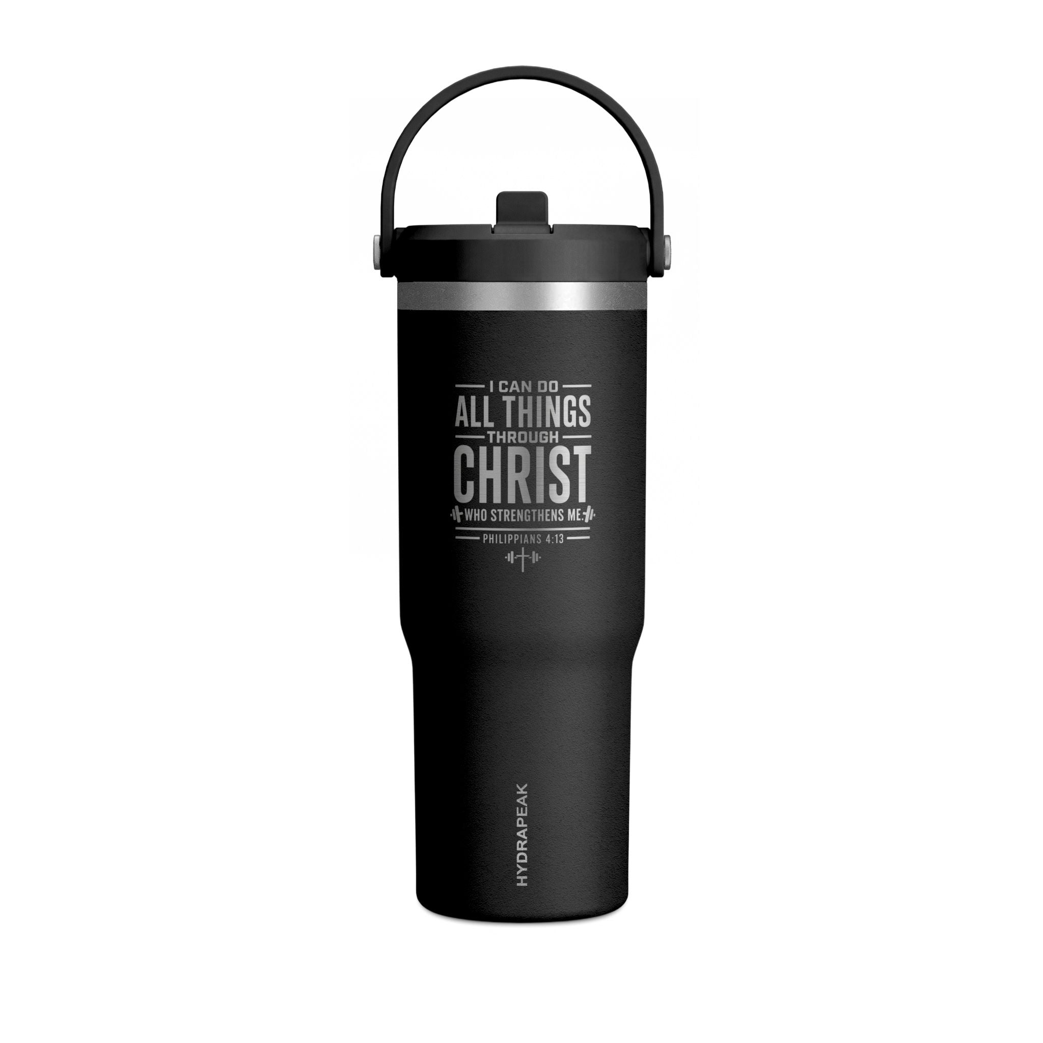 Christian Quote 32oz Nomad Tumbler — "I Can Do All Things Through Christ" Stainless Travel Cup