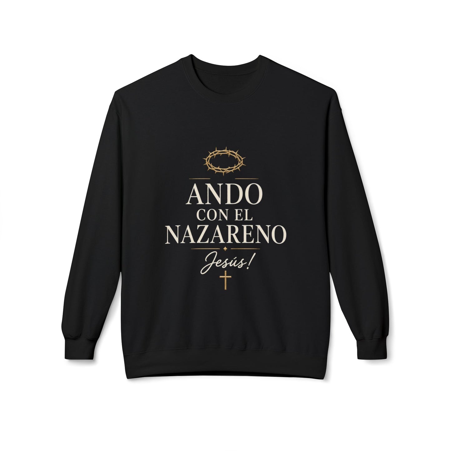 Unisex Midweight Softstyle Fleece Crewneck Sweatshirt Ando Con El Nazareno - Jesus