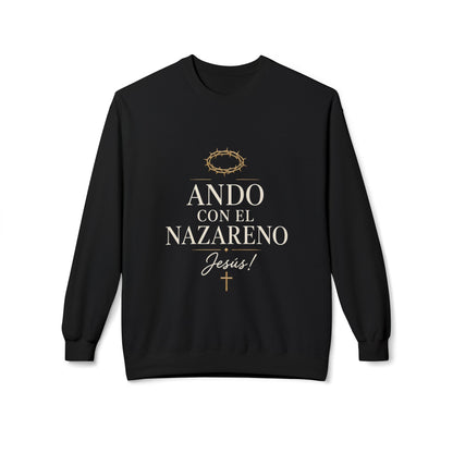 Unisex Midweight Softstyle Fleece Crewneck Sweatshirt Ando Con El Nazareno - Jesus