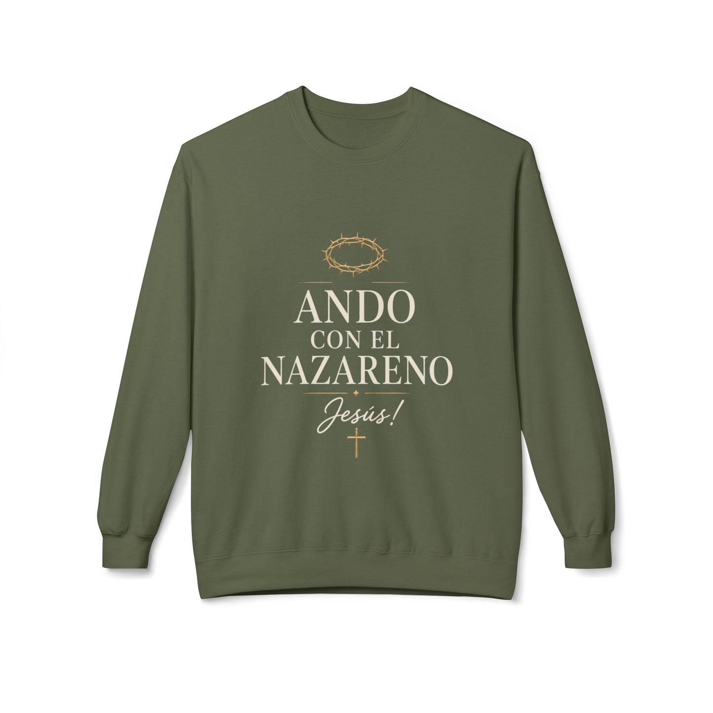Unisex Midweight Softstyle Fleece Crewneck Sweatshirt Ando Con El Nazareno - Jesus