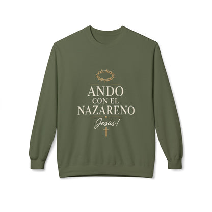 Unisex Midweight Softstyle Fleece Crewneck Sweatshirt Ando Con El Nazareno - Jesus