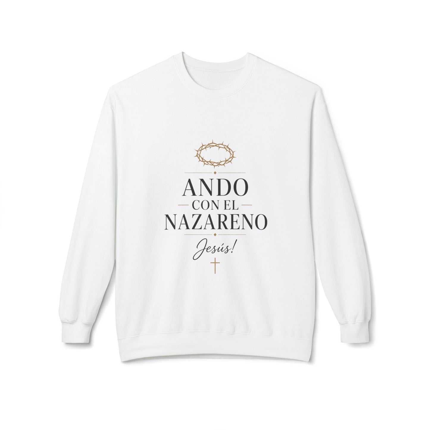 Unisex Midweight Softstyle Fleece Crewneck Sweatshirt - Ando Con El Nazareno - Jesus