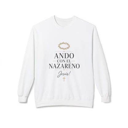 Unisex Midweight Softstyle Fleece Crewneck Sweatshirt - Ando Con El Nazareno - Jesus