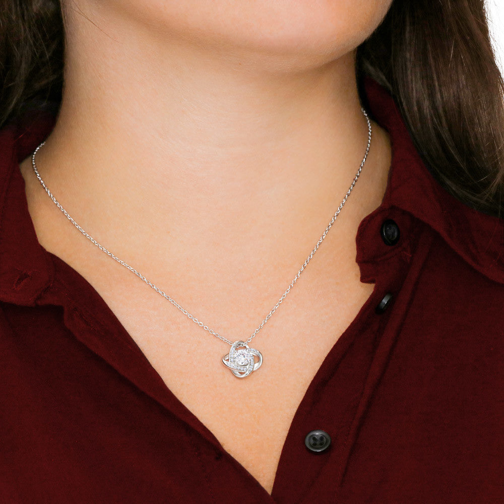 To My Beautiful Mother - Faith and Love Knot Keepsake Necklace