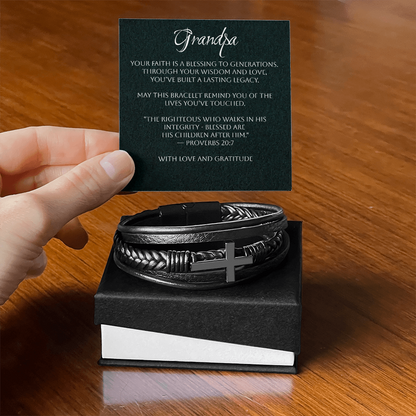 Men's Cross Bracelet – Grandpa - A Gift of Faith, Strength & Leadership  A meaningful reminder of the man God has called him to be.
