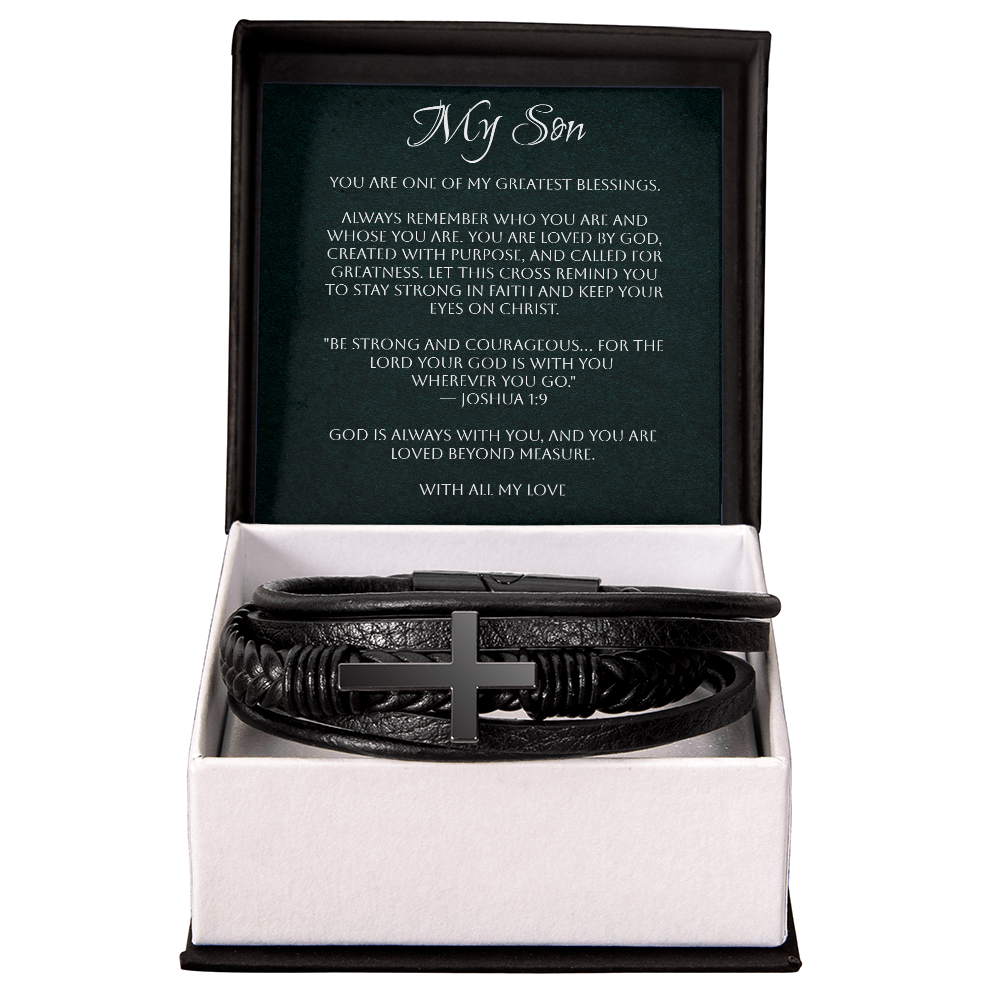 Men's Cross Bracelet – Son - A Gift of Faith, Strength & Leadership  A meaningful reminder of the man God has called him to be.
