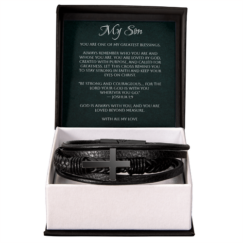 Men's Cross Bracelet – Son - A Gift of Faith, Strength & Leadership  A meaningful reminder of the man God has called him to be.
