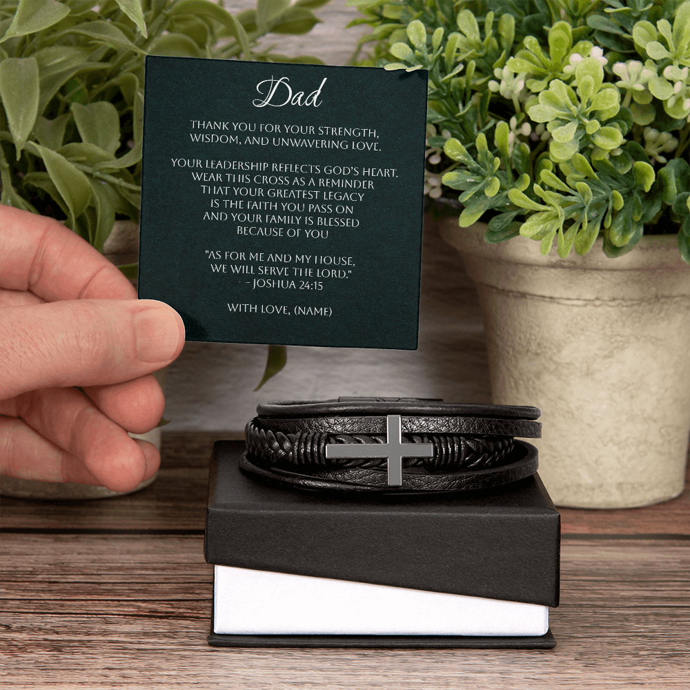 Men's Cross Bracelet – Dad - A Gift of Faith, Strength & Leadership  A meaningful reminder of the man God has called him to be.