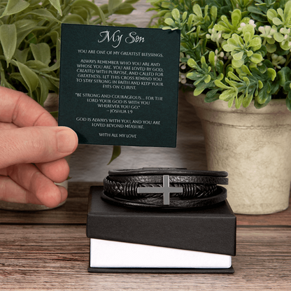 Men's Cross Bracelet – Son - A Gift of Faith, Strength & Leadership  A meaningful reminder of the man God has called him to be.