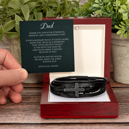 Men's Cross Bracelet – Dad - A Gift of Faith, Strength & Leadership  A meaningful reminder of the man God has called him to be.
