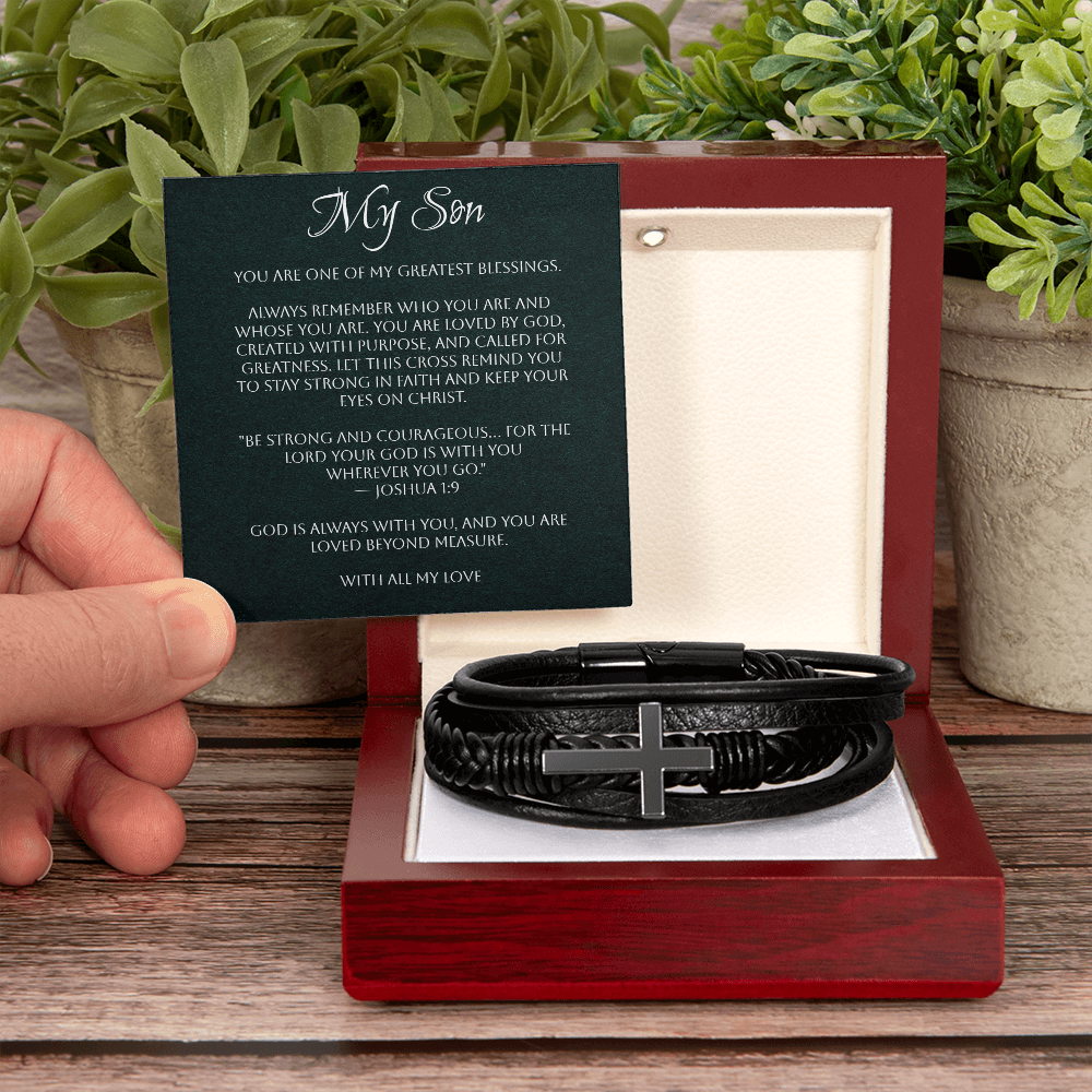 Men's Cross Bracelet – Son - A Gift of Faith, Strength & Leadership  A meaningful reminder of the man God has called him to be.