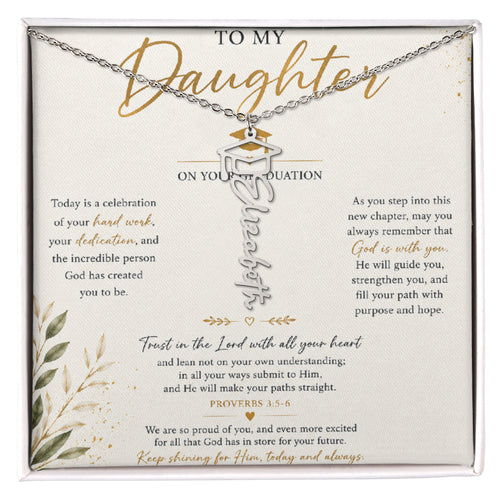 To my Daughter - Personalized Graduation Keepsake Necklace