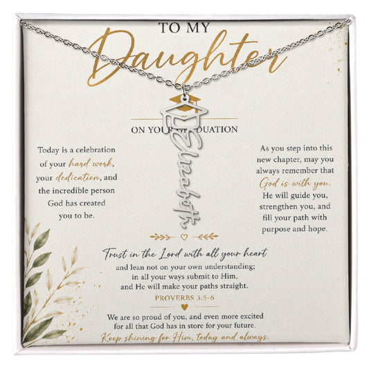 To my Daughter - Personalized Graduation Keepsake Necklace