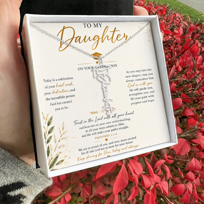 To my Daughter - Personalized Graduation Keepsake Necklace