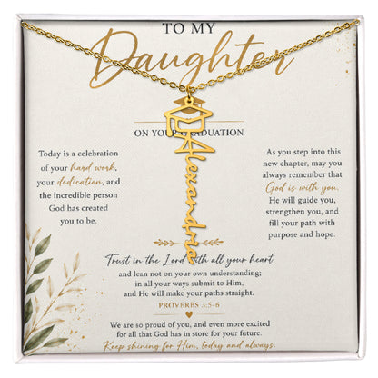 To my Daughter - Personalized Graduation Keepsake Necklace