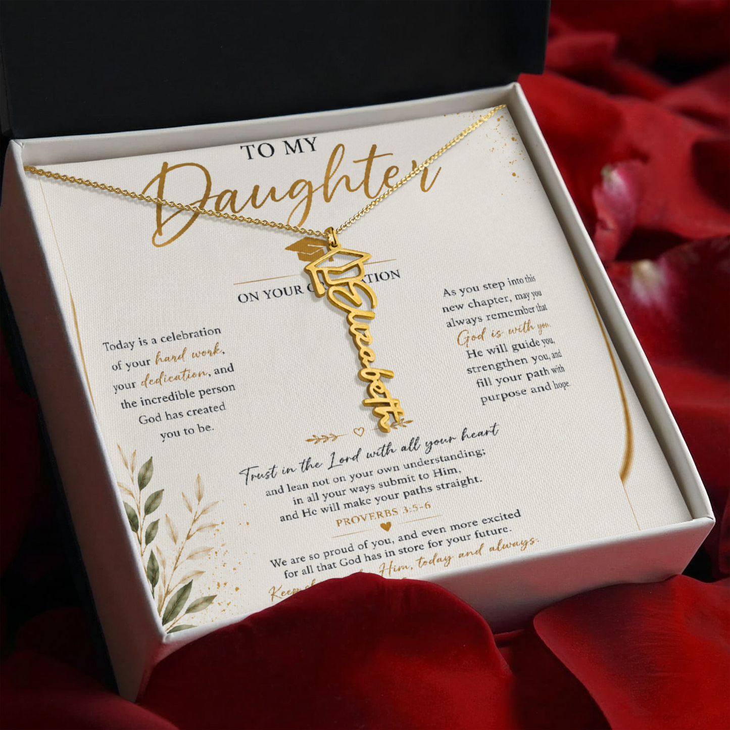 To my Daughter - Personalized Graduation Keepsake Necklace